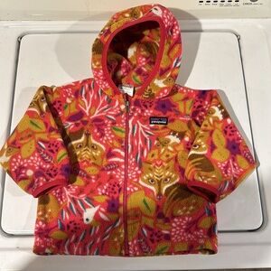 GUC Patagonia Toddler Fox print fleece zip up Sz 18M